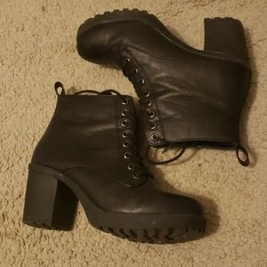 Lace-Up Platform Lug Sole Combat Boots